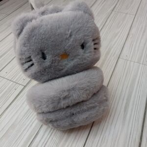 Faux Fur Grey Kawaii Kitty Earmuffs